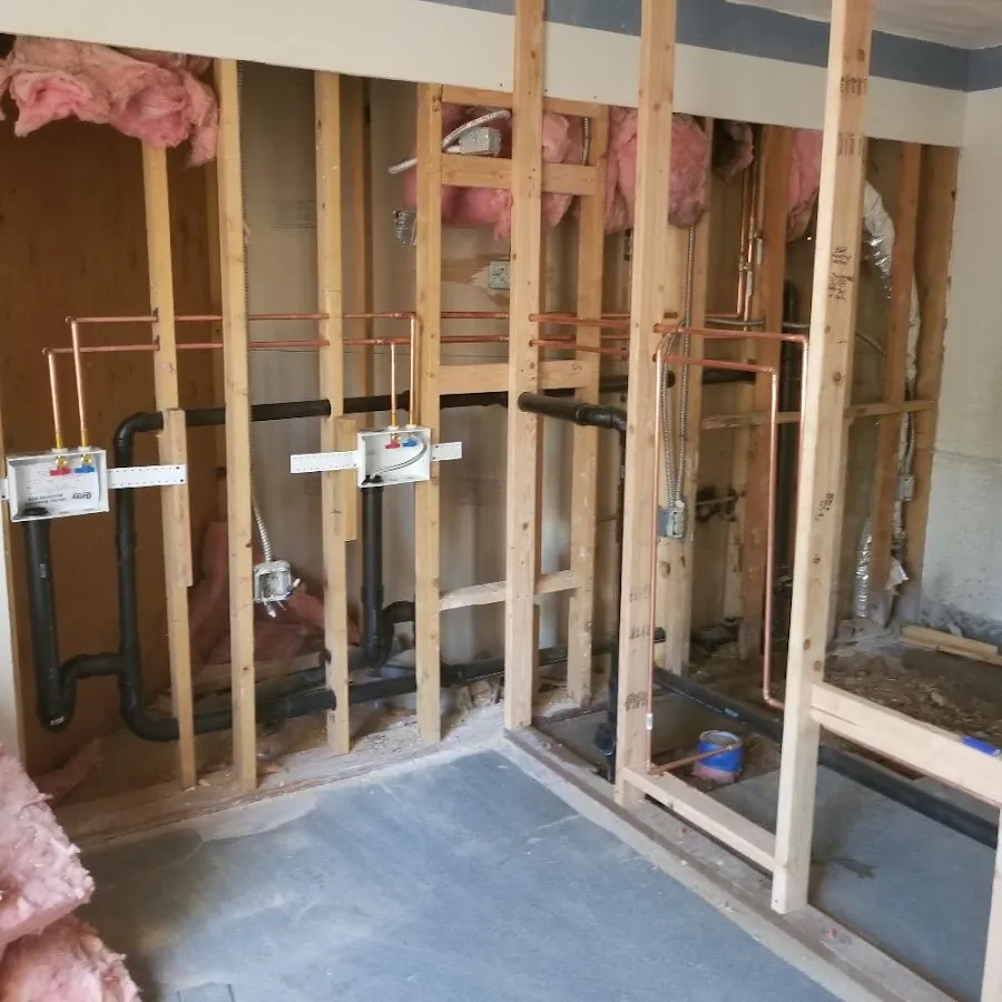 Copper pipe rough-in and plumbing installation in Hallsville